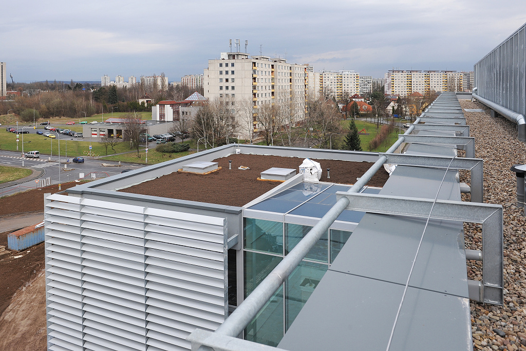 Pohled ze střechy směrem na Moravské Předměstí