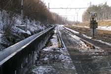 Choce (6.3. 2004) - prce na koleji smr Litomyl, vlevo nov odvodnn pomoc UCB tvrnic