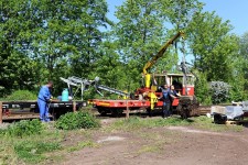 erven Kostelec (20.5. 2012) - vykldka pedvsti ve stanici, kter byla nsledn pedna sbrateli elezninch pedmt