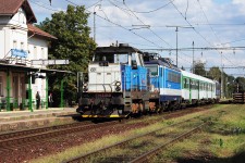 714.219 Třebechovice (15.8. 2016) při vystrkování osobních vlaků ze žst.