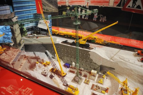 Model stavební jámy v prostoru nádraží